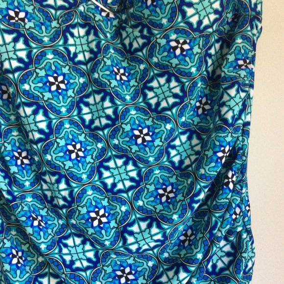 Spanx Love Your Assets Swimsuit Size Medium Blue One Piece Geometric Support - Picture 3 of 16